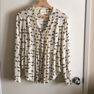 Anthropologie bottom down animal pattern shirt